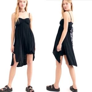 Free People Black Strapless Side Swept Tunic